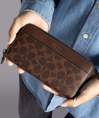 【未使用COACH】アコーディオンウォレット ウォーターバッファロー レザー 黒 日本限定】アコーディオン ウォレット ウォーター バッファロー